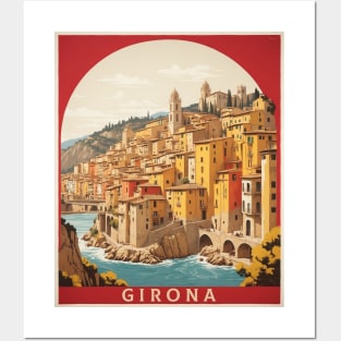Girona Spain Travel Tourism Retro Vintage Posters and Art